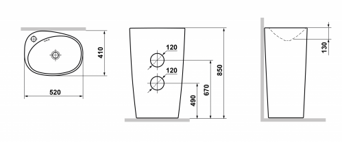 Напольная раковина Laguraty 2100W