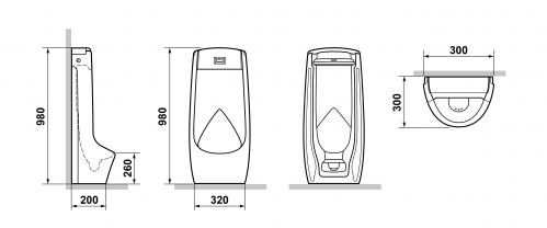 Писсуар напольный автоматический (сенсорный) Laguraty Sensor 412